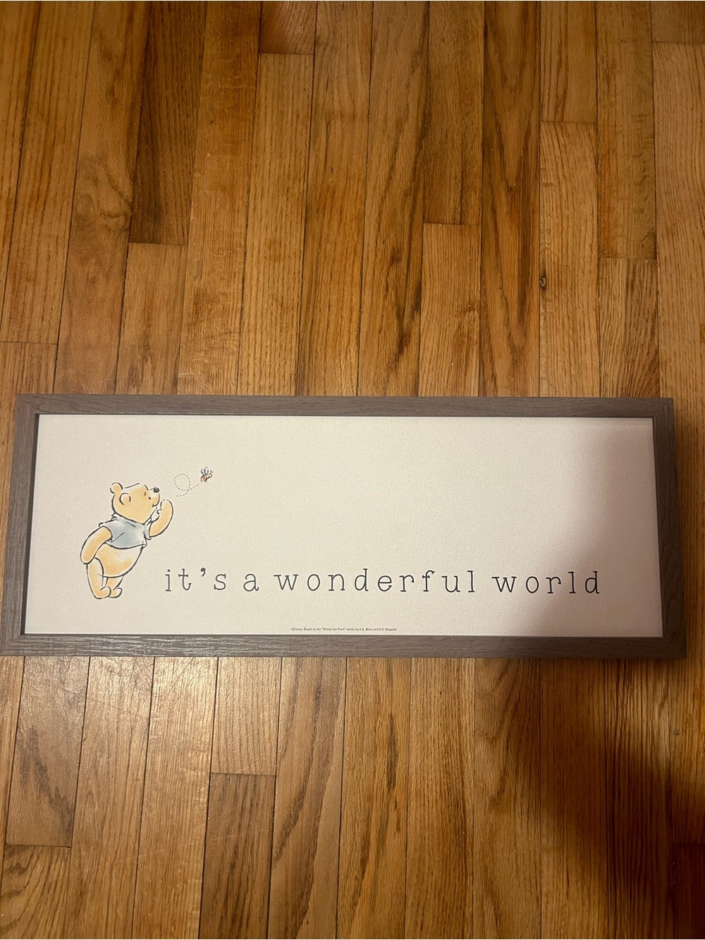 It's a Wonderful World Winnie the Pooh Wall Art - White and Brown